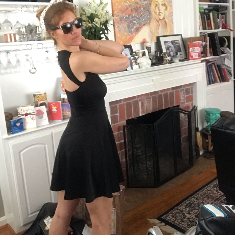Guess LBD with cutout neck & back, skater skirt